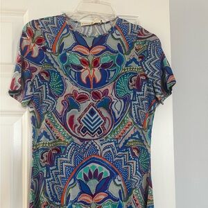 Marie Oliver XS Blue and Green Patterned Maxi Dress NWOT